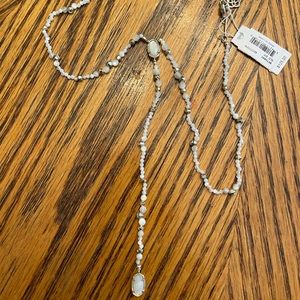 NWT Kendra Scott Bethany White Y Necklace